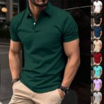 Men's Short Sleeve Polo Shirt - Casual Solid Color Design