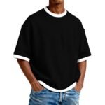 Men's Casual Contrast Color Short Sleeve T-Shirt - Image 13