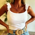 Women's Casual Ruffle-Trimmed Vest