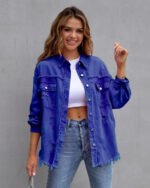 Women's Casual Ripped Shirt Jacket for Stylish Everyday Wear - Image 8