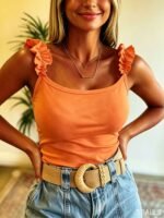 Women's Casual Ruffle-Trimmed Vest - Image 3