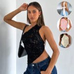 Women's Asymmetrical Sloped Neck Vest