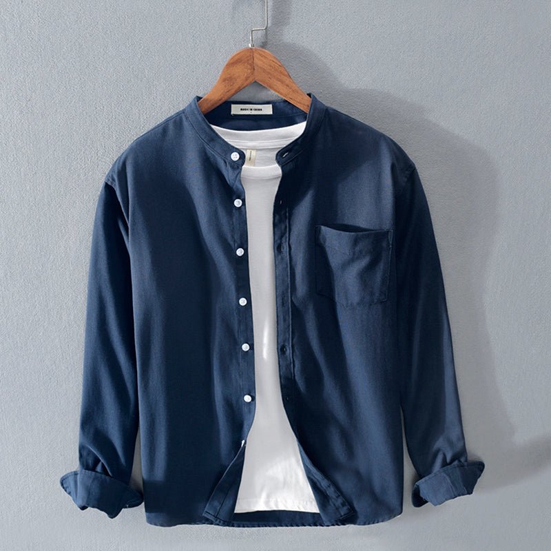 1620538578894 Men's Stand-Up Collar Long-Sleeved Dress Shirt - Image 1