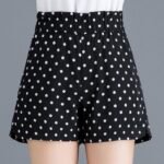 Women's High Waist Polka Dot Plaid Shorts