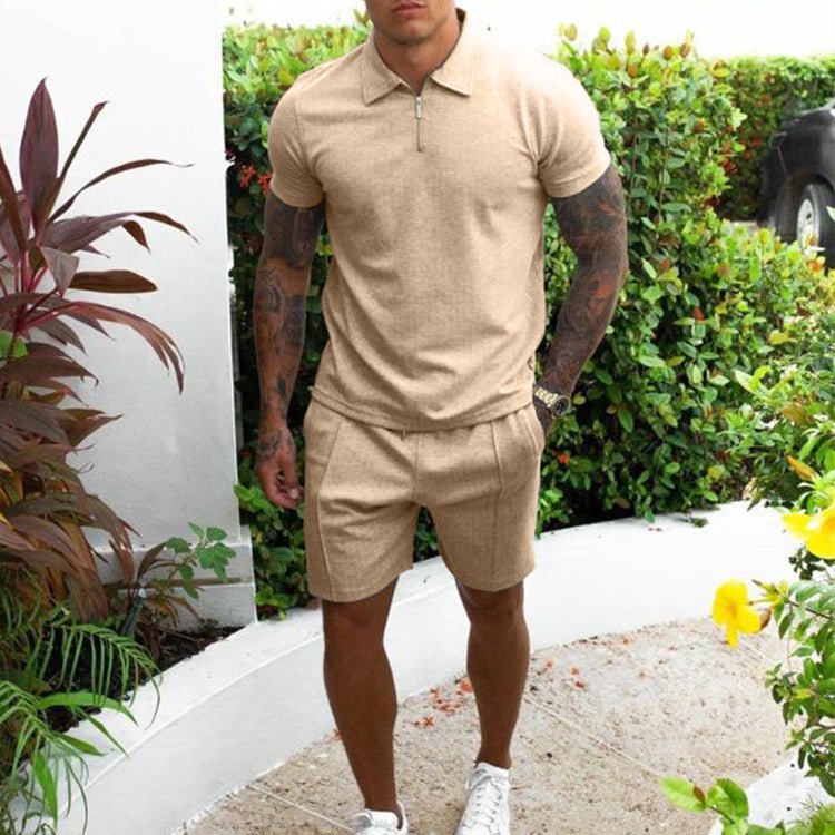 1622006428132 Men's Casual Slim Fit Short-Sleeved Suit - Image 1