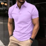 Men's Short Sleeve Polo Shirt - Casual Solid Color Design - Image 9