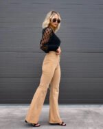 Women's Corduroy Slim-Fit Flared Trousers - Image 4