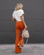Women's Corduroy Slim-Fit Flared Trousers - Image 5
