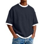 Men's Casual Contrast Color Short Sleeve T-Shirt - Image 3
