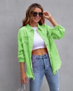 Women's Casual Ripped Shirt Jacket for Stylish Everyday Wear - Image 7