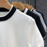 Mens Short Sleeve Knit T Shirt with Contrast Trim - Image 4