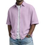 Mens Short Sleeve Button Up Shirt with Casual Fit - Image 15