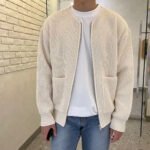 Men's Knitted Cardigan with Funnel Neck - Image 13