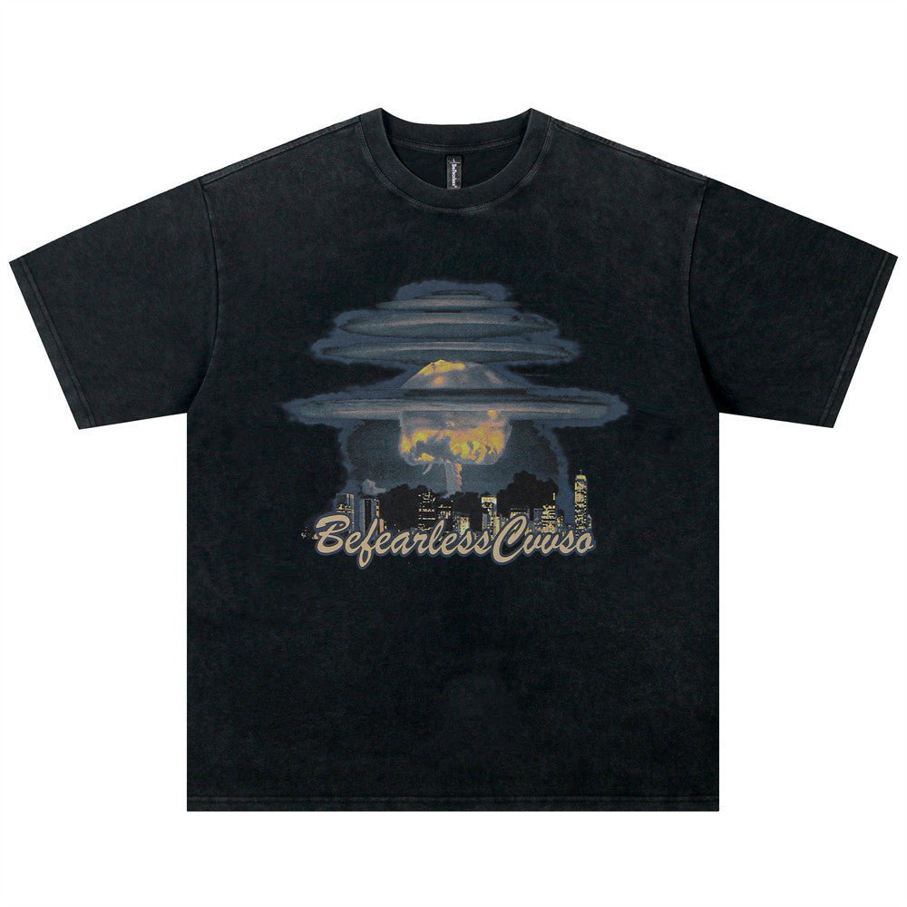 3ca6f5d2-fd77-4003-9d31-ad2eae162b17 Men's Graphic Tee with Unique Mushroom Cloud Print - Image 1
