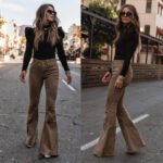 Women's Corduroy Slim-Fit Flared Trousers - Image 9