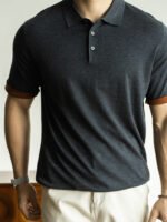 Mens Short Sleeve Polo Shirt with Modern Fit - Image 9