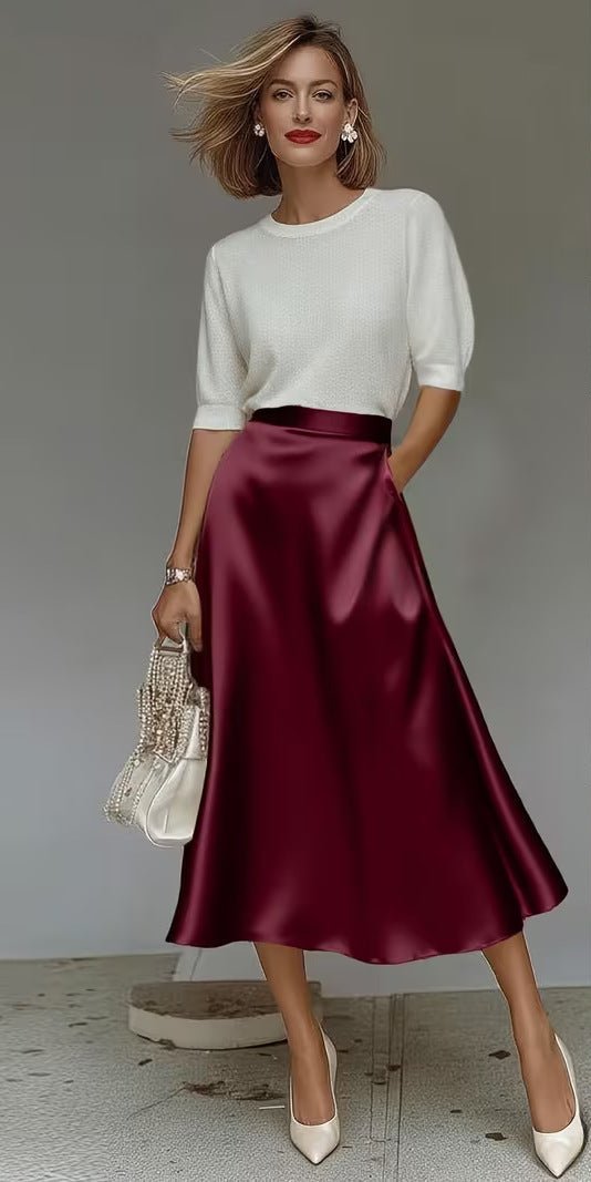 5611e416-b2ae-4b28-a913-68ea55b04dfb Women's Midi Skirt - Chic Commuter Skirt for Casual and Formal Wear - Image 1