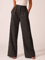 Women's Wide Leg Trousers - Relaxed Fit Suit Pants