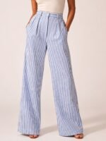 Women's Wide Leg Trousers - Relaxed Fit Suit Pants - Image 4