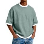Men's Casual Contrast Color Short Sleeve T-Shirt - Image 14