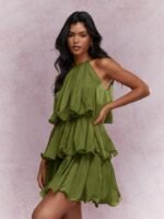 Women's Sleeveless Ruffled Midi Dress