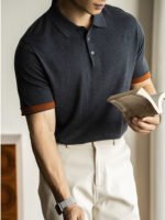 Mens Short Sleeve Polo Shirt with Modern Fit - Image 8