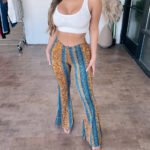 Women's Casual Slim Fit Printed Trousers - Image 12