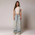 Women's Loose Denim Dungarees with Pockets - Image 12