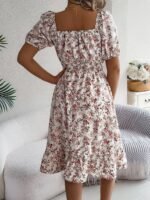 Women's Floral Print Ruffled Dress - Image 4
