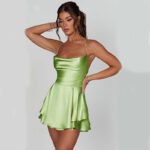 Women's Elegant A-Line Suspender Dress - Image 13