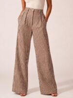 Women's Wide Leg Trousers - Relaxed Fit Suit Pants - Image 3