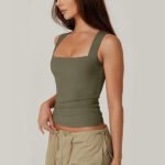 Women's Slim Fit Square Neck Tank Top - Image 4
