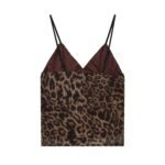 Women's Leopard-Print Silk-Net V-Neck - Image 3