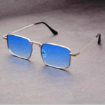 Men's Bold Rectangular Sunglasses in Metal Frame - Image 7