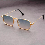 Men's Bold Rectangular Sunglasses in Metal Frame - Image 2