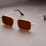 Men's Bold Rectangular Sunglasses in Metal Frame - Image 8