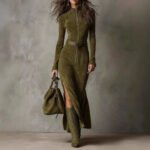 Womens Elegant Maxi Dress with Side Slit