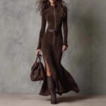 Womens Elegant Maxi Dress with Side Slit - Image 3