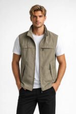 Men's Lightweight Bodywarmer with Stand-up Collar