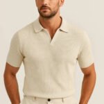 Men's Ribbed Polo Shirt - Smart Fit Casual Style