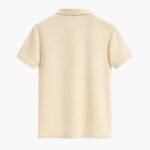 Men's Ribbed Polo Shirt with Classic Collar and Three-Button Placket - Image 3