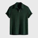 Men's Ribbed Short Sleeve Polo Shirt