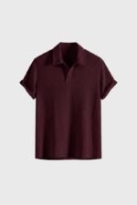 Men's Ribbed Short Sleeve Polo Shirt - Image 4