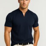 Men's Short Sleeve Split Collar Shirt