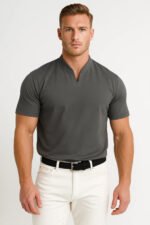 Men's Short Sleeve Split Collar Shirt - Image 3