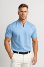 Men's Short Sleeve Split Collar Shirt - Image 4