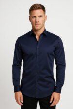 Men's Slim Fit Long Sleeve Dress Shirt