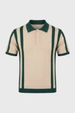 Men's Striped Short Sleeve Polo Shirt