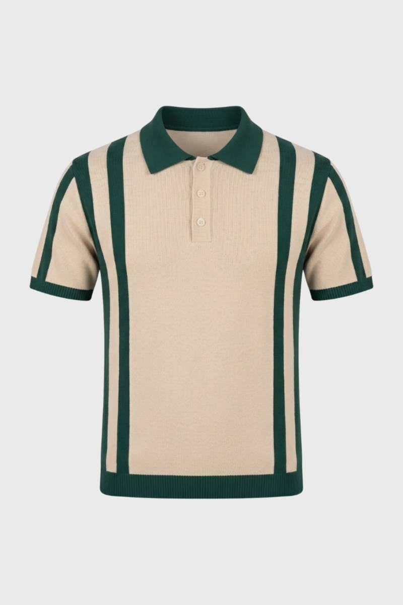 Men_s_Striped_Short_Sleeve_Polo_Shirt_0 Men's Striped Short Sleeve Polo Shirt - Image 1