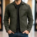Men's Vintage Brown Flight Jacket Stylish Zipper Closure